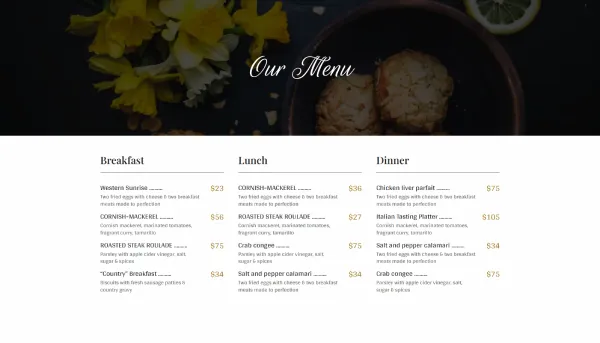 Restaurant Menu Pricing