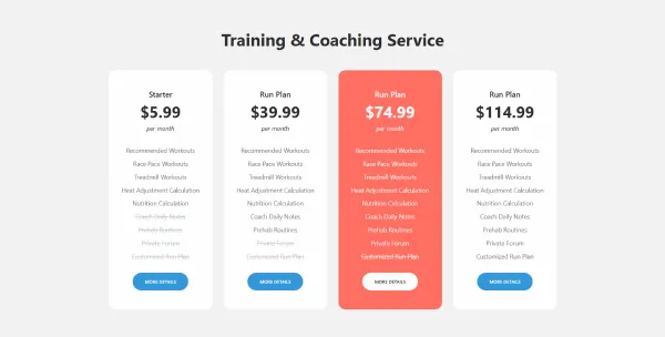 Running Club Pricing